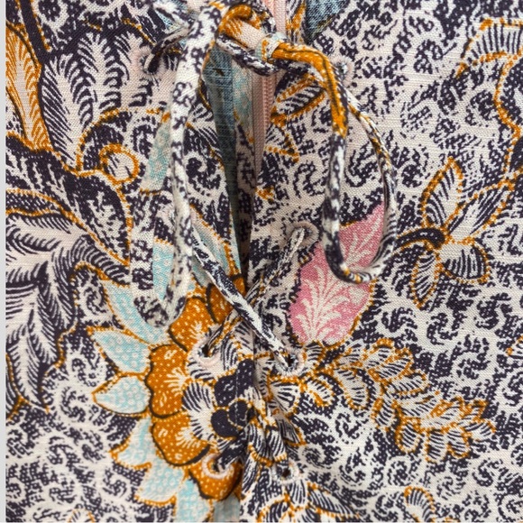 Madewell Pink Floral Print Lace Front Ruffle Hem Mini Dress NWT - Picture 2 of 9